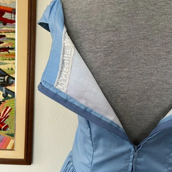 Priscilla of Boston RARE blue cotton sun dress vintage - Picture 4 of 5